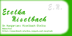 etelka miselbach business card